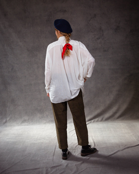 Bob Blouse in Cream Dot Cambric Cotton