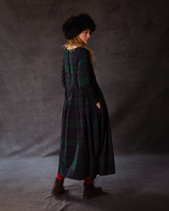 Brigitte Dress in Black Watch Merino