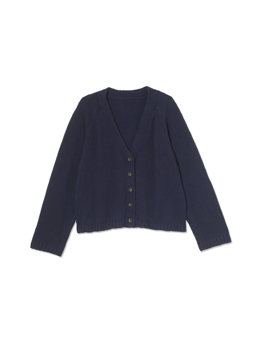 Big Cardigan in Navy Organic Cotton | Cabbages & Roses– cabbagesandroses