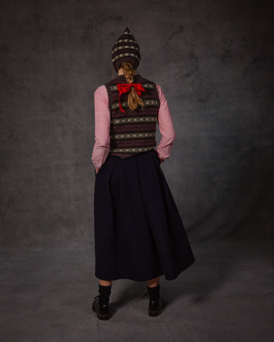 Sleeveless Vest in Fair Isle Wool