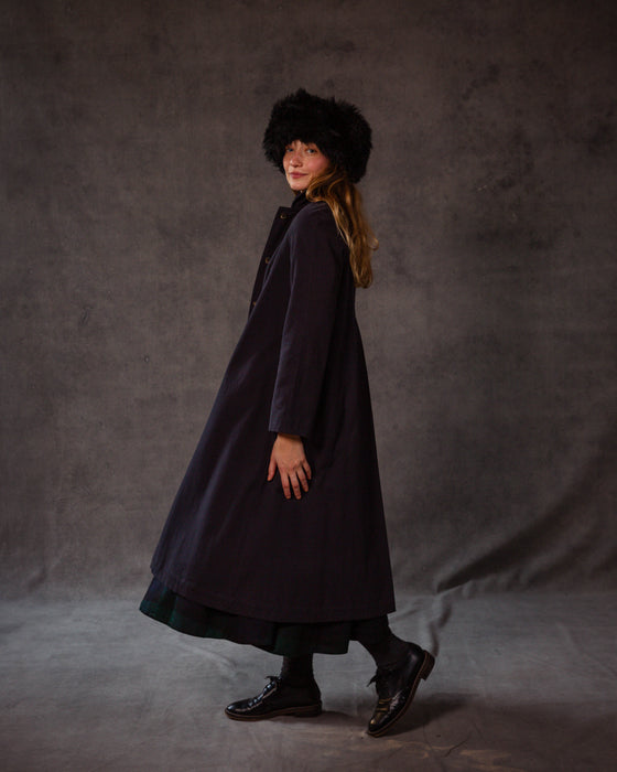 Dulcie Coat in Soft Navy Canvas