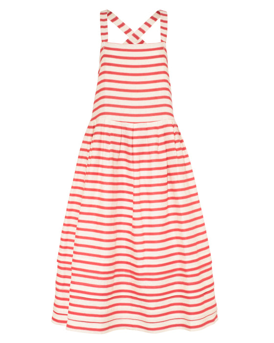 Drew Dress in Thick Red Stripe Linen