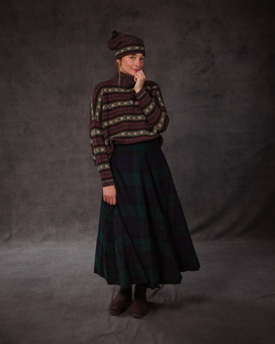 Faversham Skirt in Black Watch Merino