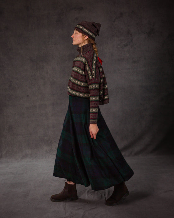 Faversham Skirt in Black Watch Merino