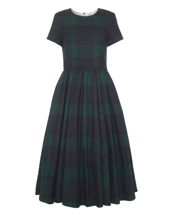 Glenda Dress in Black Watch Merino