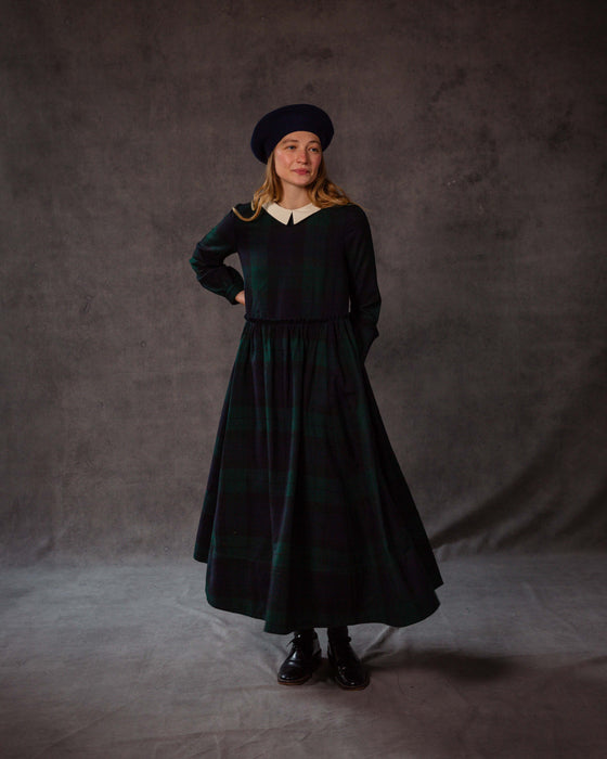 Lola Dress in Black Watch Merino