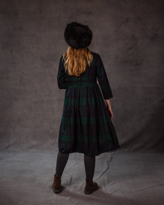 Lottie Dress in Black Watch Merino