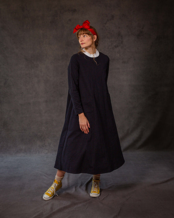 Gilbert Dress in Soft Navy Canvas