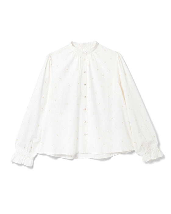 Sophia Shirt in Cream Dot Cambric Cotton