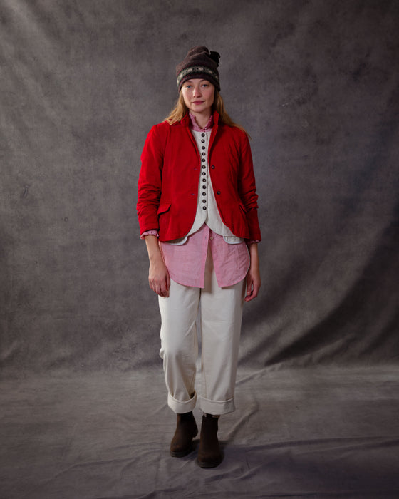 Organic Jacket in Vintage Red Needlecord