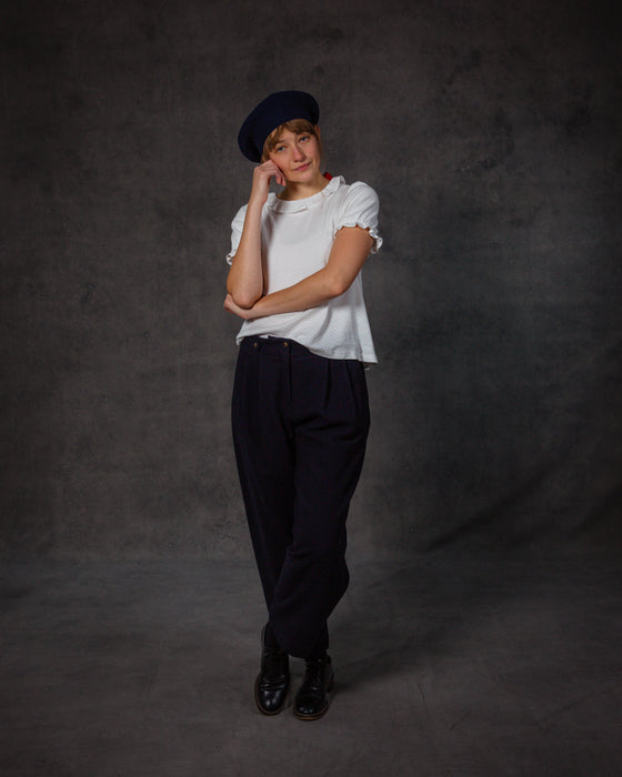 Tonya Trousers in British Navy Lambswool