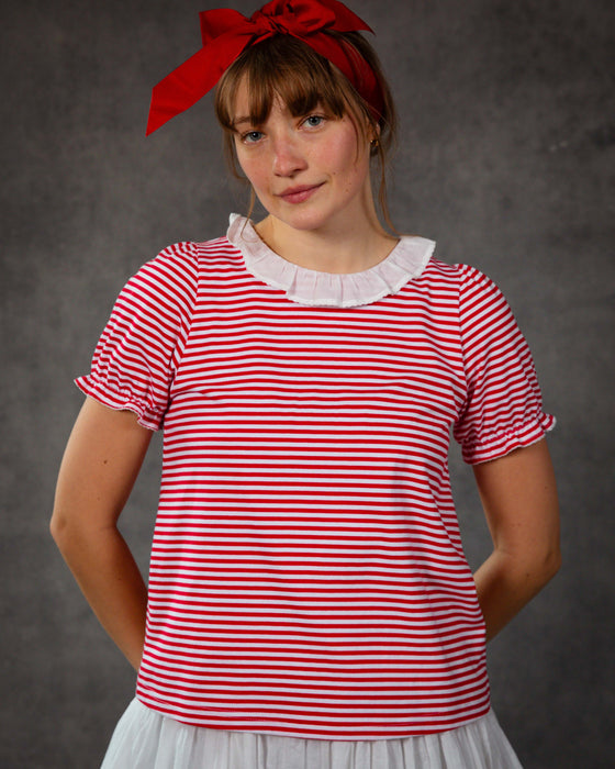 Paris Top in Red Stripe Organic Cotton