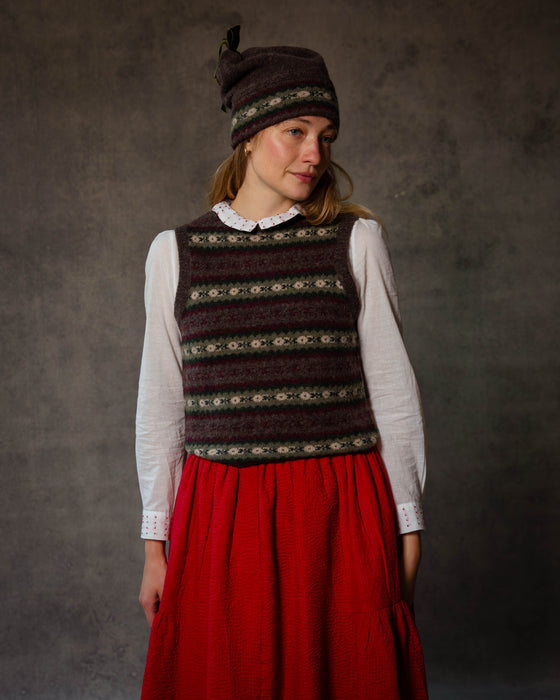 Sleeveless Vest in Fair Isle Wool