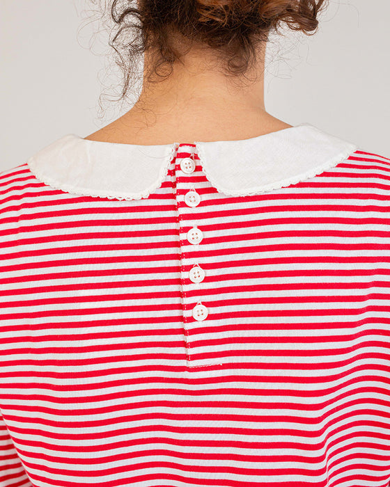 Peter Pan T-Shirt in Red Stripe Organic Cotton