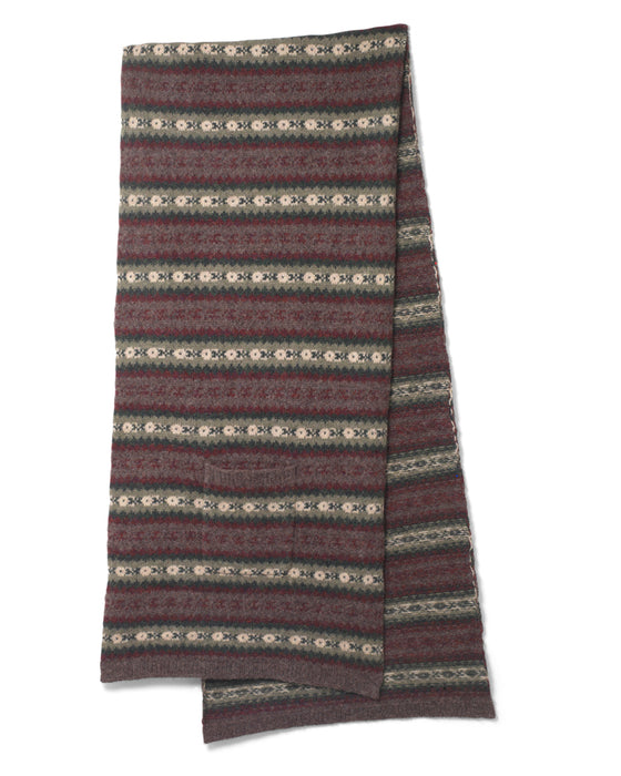 Pocketed Scarf in Fair Isle Wool