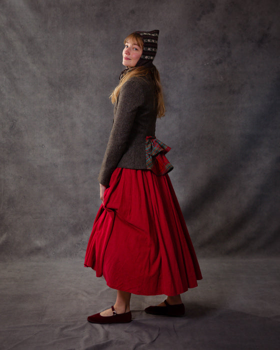 Martha Dress in Vintage Red Needlecord