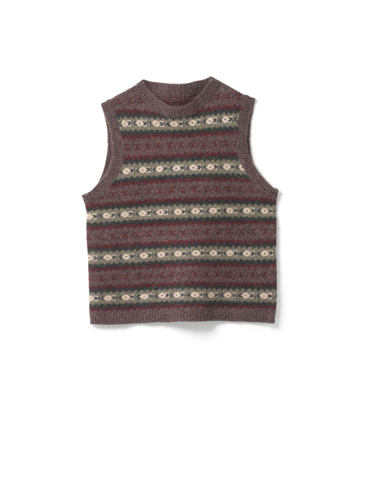 Sleeveless Vest in Fair Isle Wool