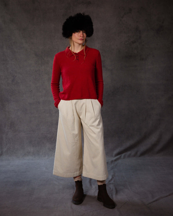 Tati Trousers in Cream Canvas