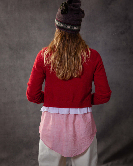 Tilly Cardigan in Faded Red Cashmere