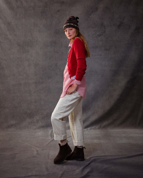 Tilly Cardigan in Faded Red Cashmere