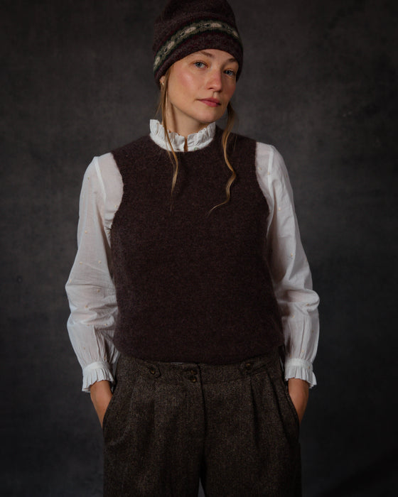 Cashmere Vest in Brown cashmere