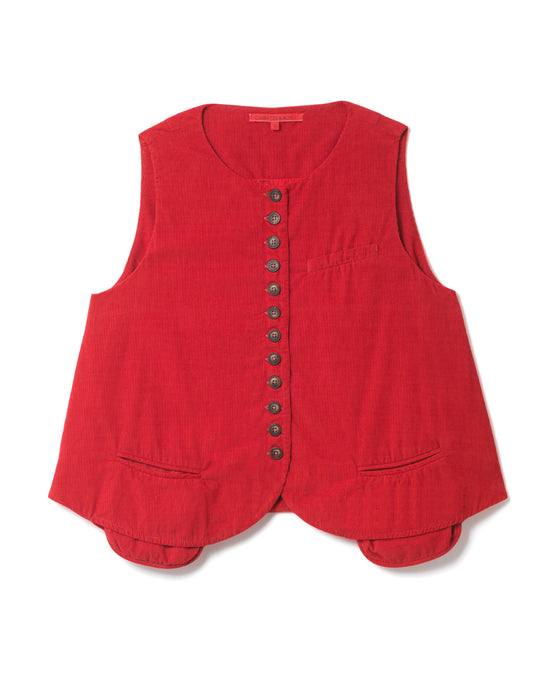 Waistcoat in Vintage Red Needlecord