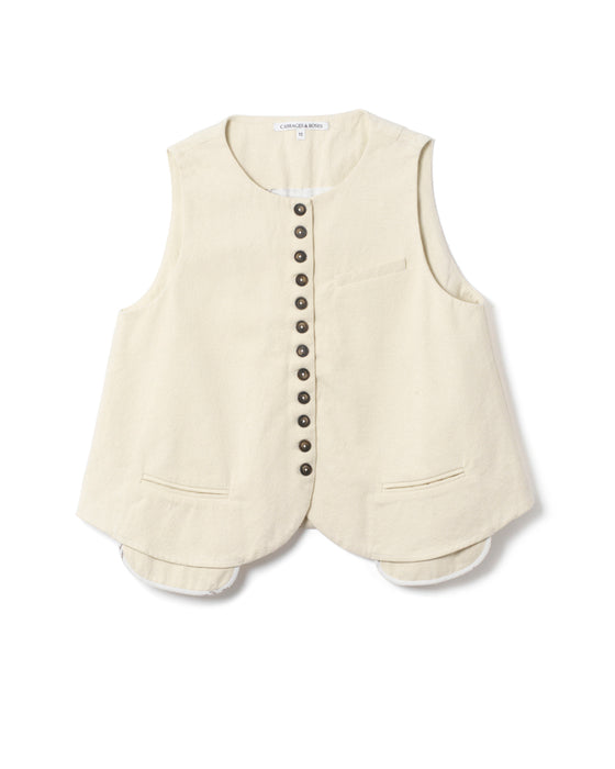 Waistcoat in Vintage Cream Canvas