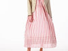 Pamela Jacket in Cream Herringbone Wool Herbert Dress in Thick Red Stripe Cotton Voile